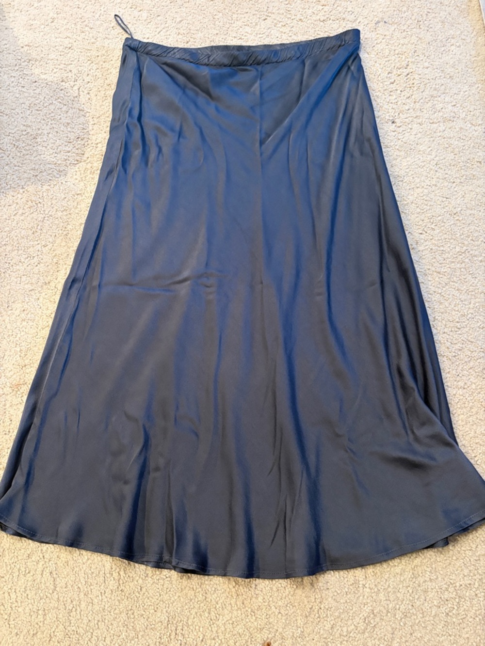 Grey Maxi Skirt with Smooth Drape